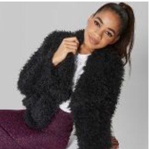 Cozy and chic black faux fur jacket